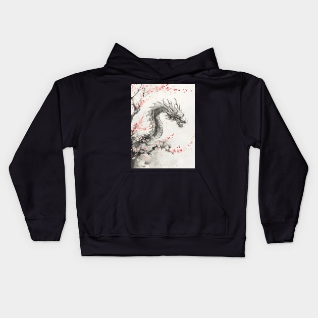 Dragon Festival: Lunar Celebration, Festive Art, and Asian Traditions Kids Hoodie by insaneLEDP